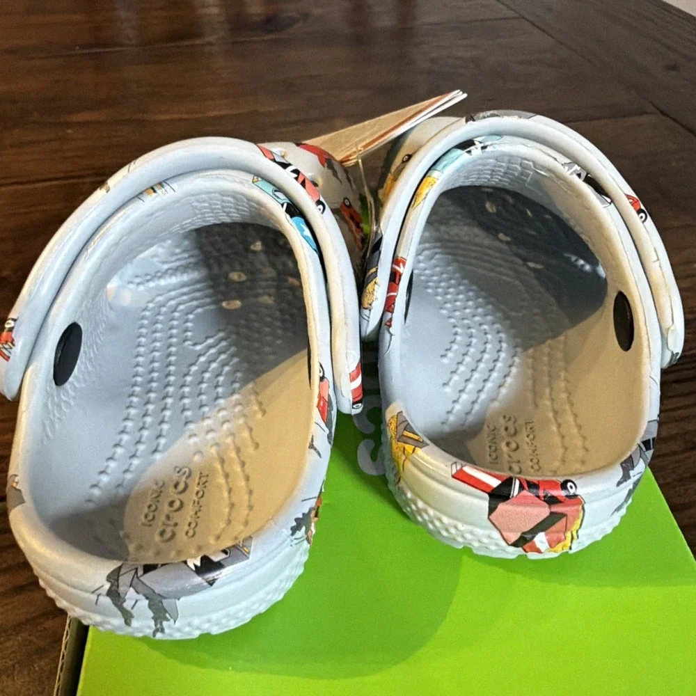 Crocs Classic Race Cars Graphic Clogs Toddler C4 Mirage Multi NWT